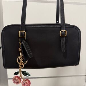 Black Coach Women's Swing Zip Handbag- Cherry charm not included!